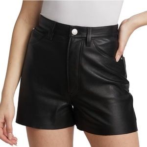 NWT Frame High Rise Leather Shorts SZ 27 $598